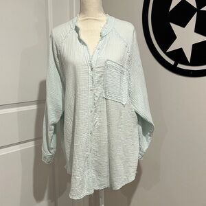 Aerie Light Blue Button Down Shirt